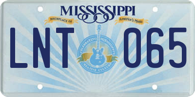 MS license plate LNT065