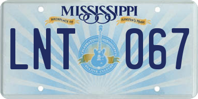 MS license plate LNT067
