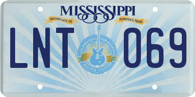 MS license plate LNT069
