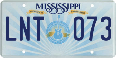 MS license plate LNT073