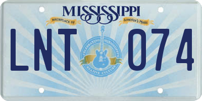 MS license plate LNT074
