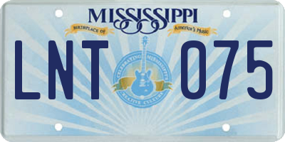 MS license plate LNT075