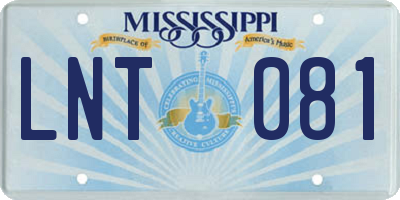 MS license plate LNT081