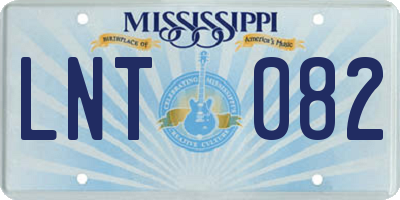 MS license plate LNT082