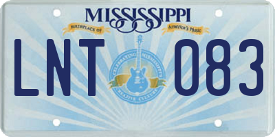 MS license plate LNT083