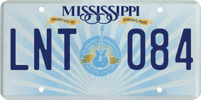 MS license plate LNT084