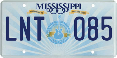 MS license plate LNT085