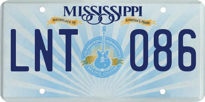 MS license plate LNT086