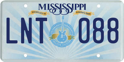 MS license plate LNT088