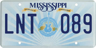 MS license plate LNT089
