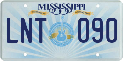 MS license plate LNT090