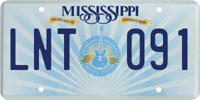 MS license plate LNT091