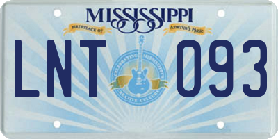 MS license plate LNT093