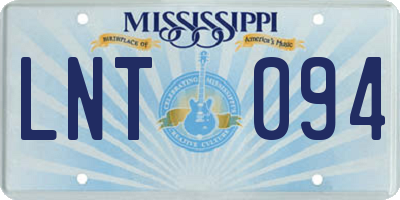 MS license plate LNT094
