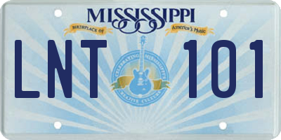 MS license plate LNT101