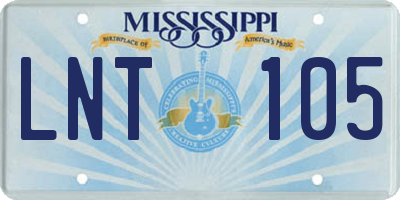 MS license plate LNT105