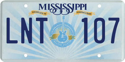 MS license plate LNT107