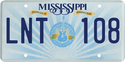 MS license plate LNT108
