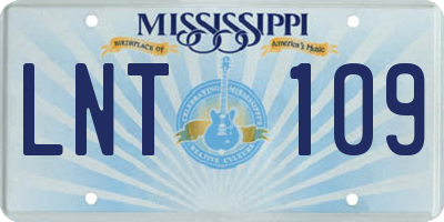 MS license plate LNT109