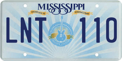 MS license plate LNT110