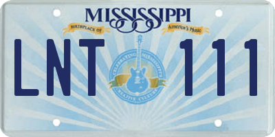MS license plate LNT111