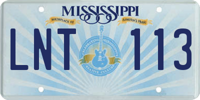 MS license plate LNT113