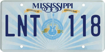 MS license plate LNT118