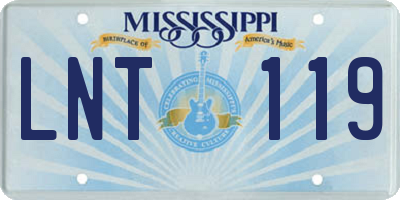 MS license plate LNT119
