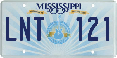 MS license plate LNT121