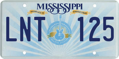 MS license plate LNT125