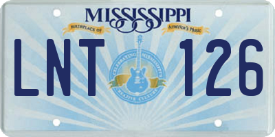 MS license plate LNT126