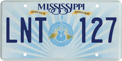 MS license plate LNT127