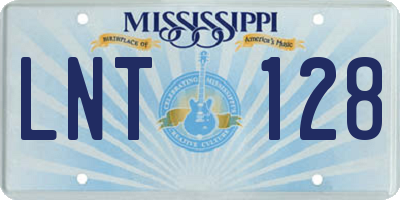 MS license plate LNT128