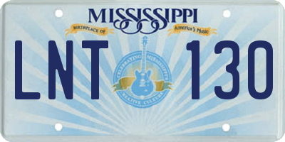 MS license plate LNT130