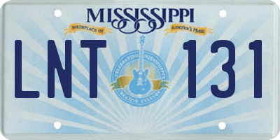MS license plate LNT131