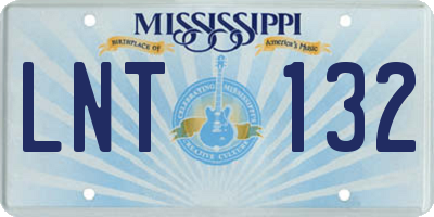 MS license plate LNT132