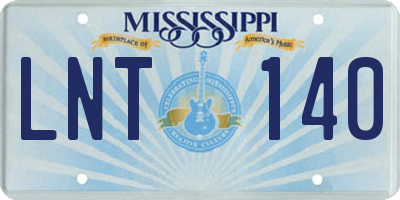 MS license plate LNT140
