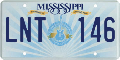 MS license plate LNT146