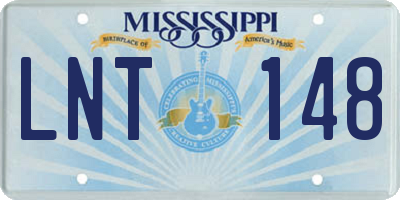 MS license plate LNT148