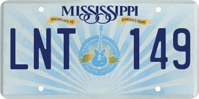 MS license plate LNT149