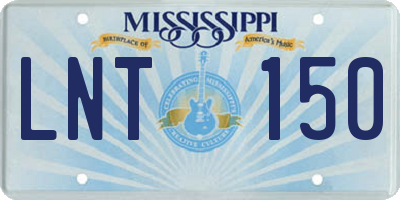 MS license plate LNT150