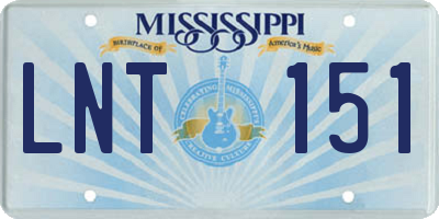MS license plate LNT151