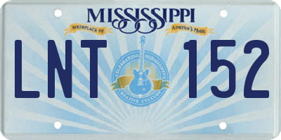MS license plate LNT152