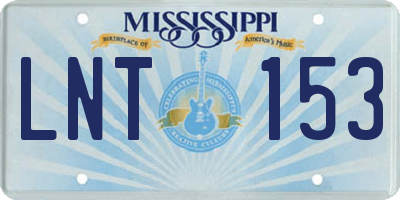 MS license plate LNT153