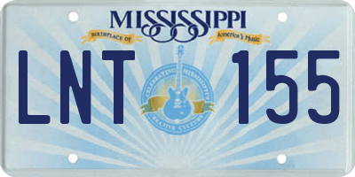 MS license plate LNT155