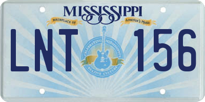 MS license plate LNT156