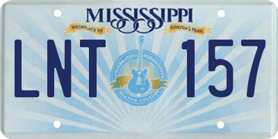 MS license plate LNT157