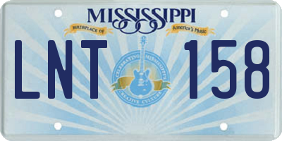MS license plate LNT158