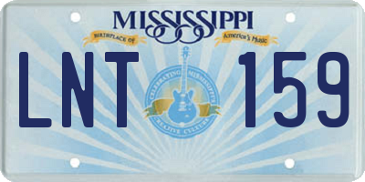 MS license plate LNT159