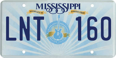 MS license plate LNT160